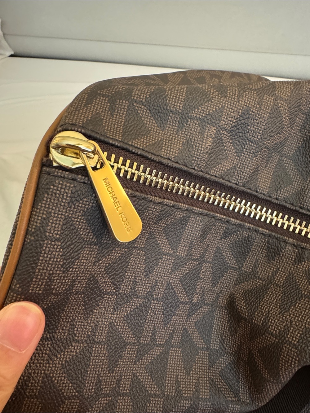 Michael Kors Brown Signature MK Canvas Duffel - Picture 5 of 13